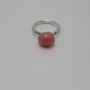 David Yurman 12x10 oval stack ring Guava Quartz